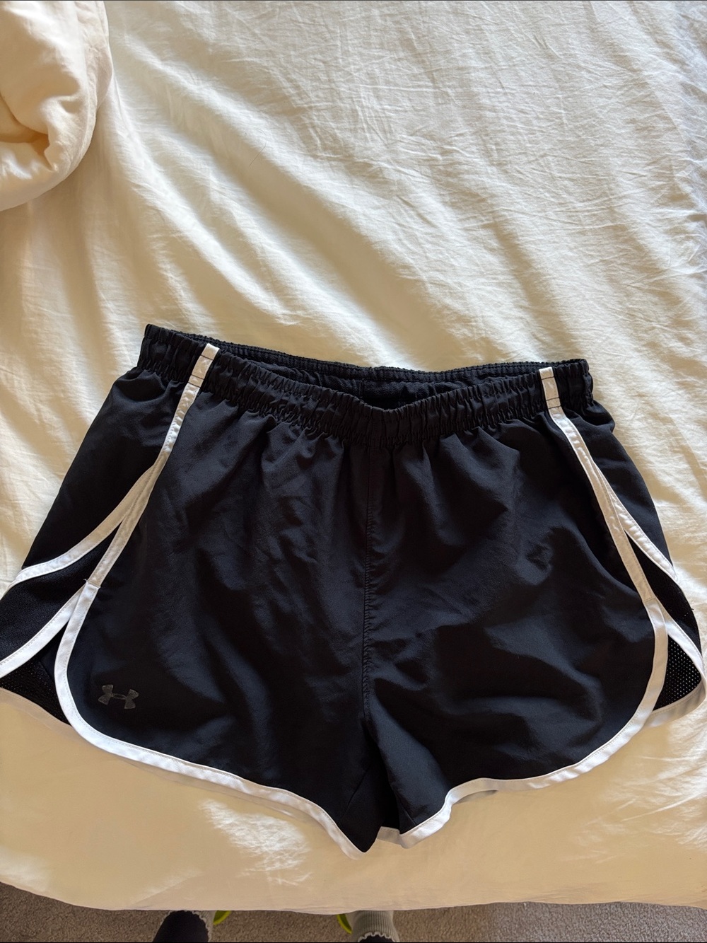 Under Armour Black Women’s Athletic Shorts with White Trim